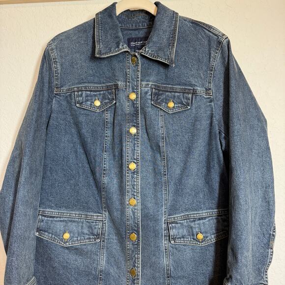 Women's Jones New York Denim Blue Jean Barn Chore Button Front Jacket Size IX - Picture 3 of 10
